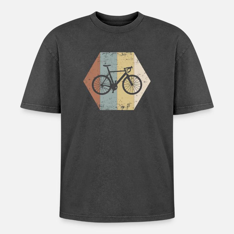 bicycle - Oversized Unisex Premium Acid-Washed T-Shirt - acid washed black