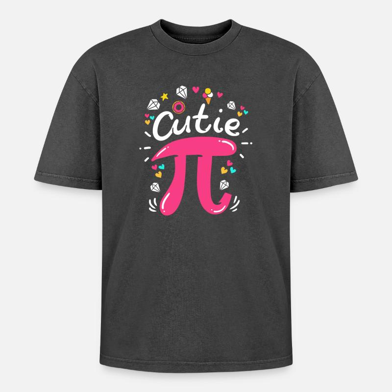 Pi day Pi math - Oversized Unisex Premium Acid-Washed T-Shirt - acid washed black