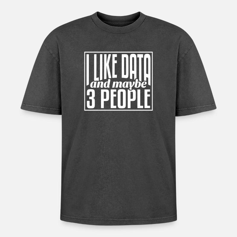 Daten Data Science Datenanalyst - Oversized Unisex Premium Acid-Washed T-Shirt - Schwarz Acid Wash