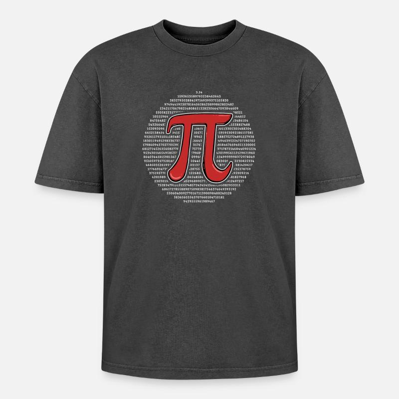 Pi Day Pi Math - Oversized Unisex Premium Acid-Washed T-Shirt - acid washed black