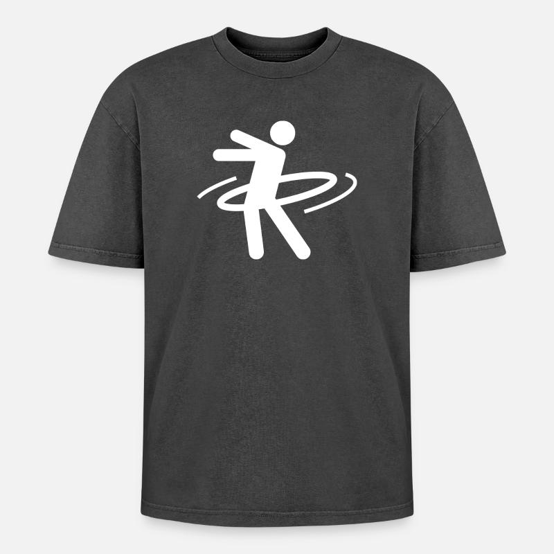 Hulahoop - T-shirt Premium unisexe oversize acid-washed - noir délavé acide