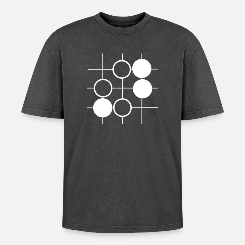 Go board game - Oversized Unisex Premium Acid-Washed T-Shirt - acid washed black