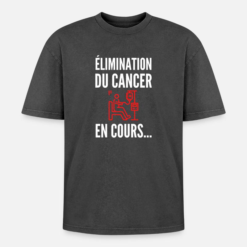 Élimination en cours – Avancer, simplement - T-shirt Premium unisexe oversize acid-washed - noir délavé acide