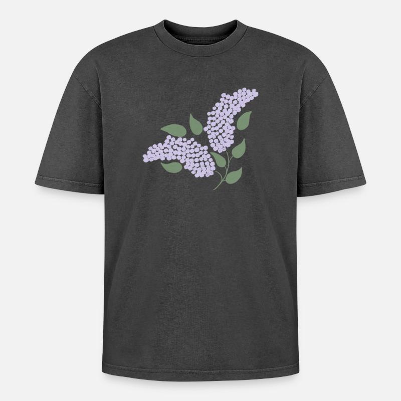 lilac - Oversized Unisex Premium Acid-Washed T-Shirt - acid washed black