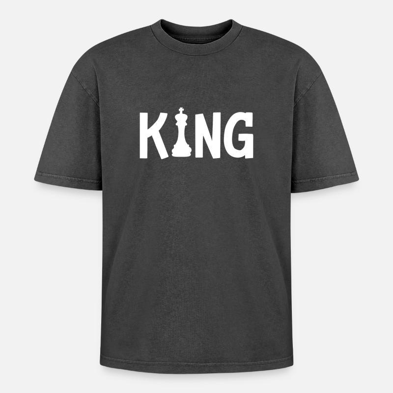 Jeu d’échecs Roi - T-shirt Premium unisexe oversize acid-washed - noir délavé acide