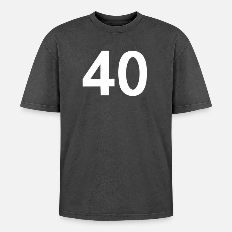 40 hell, feiern - Oversized Unisex Premium Acid-Washed T-Shirt - Schwarz Acid Wash