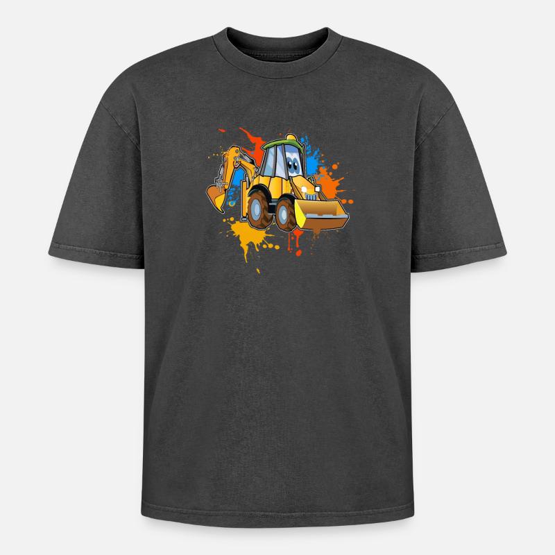Bagger - Oversized Unisex Premium Acid-Washed T-Shirt - Schwarz Acid Wash