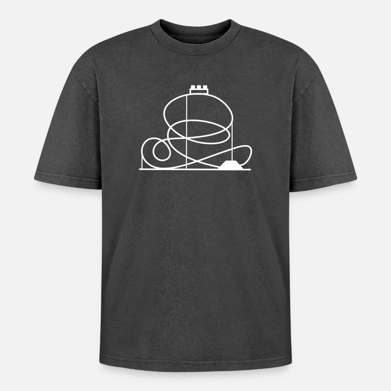 Roller coaster - Oversized Unisex Premium Acid-Washed T-Shirt - acid washed black