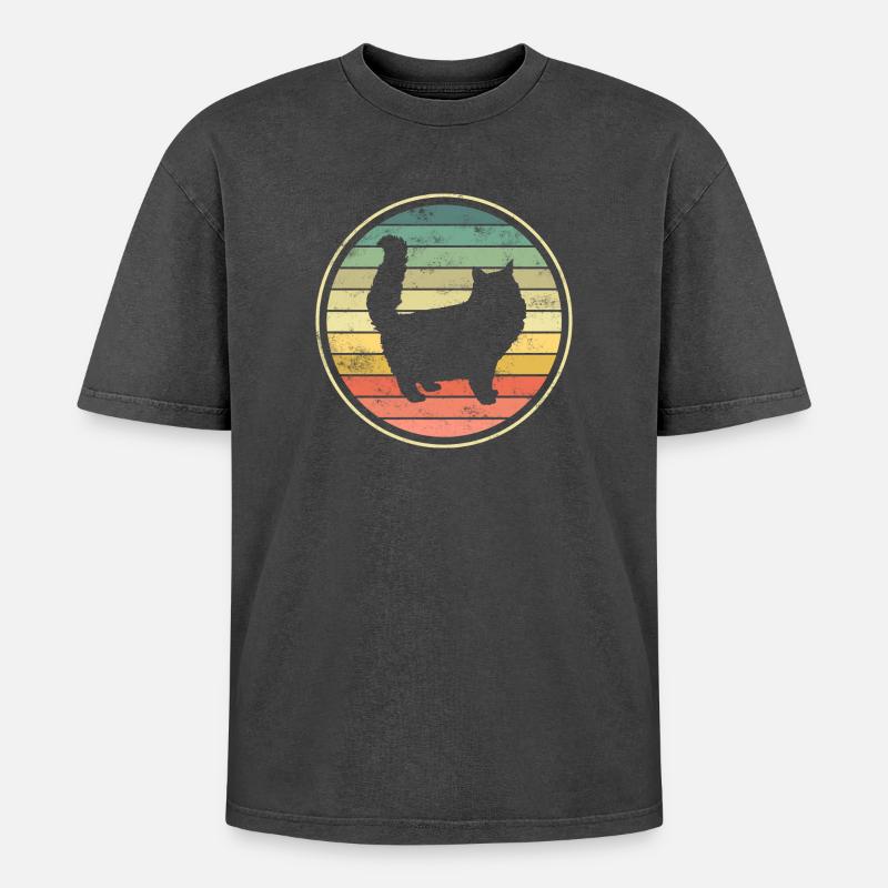 Cat Cats - Oversized Unisex Premium Acid-Washed T-Shirt - acid washed black