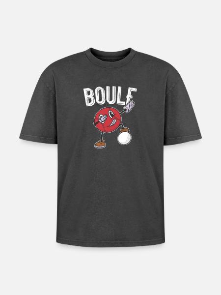 Boule Ball Pétanque Outfit per Bouler Boules - T-shirt unisex oversize Premium acid-washed - nero lavaggio acido
