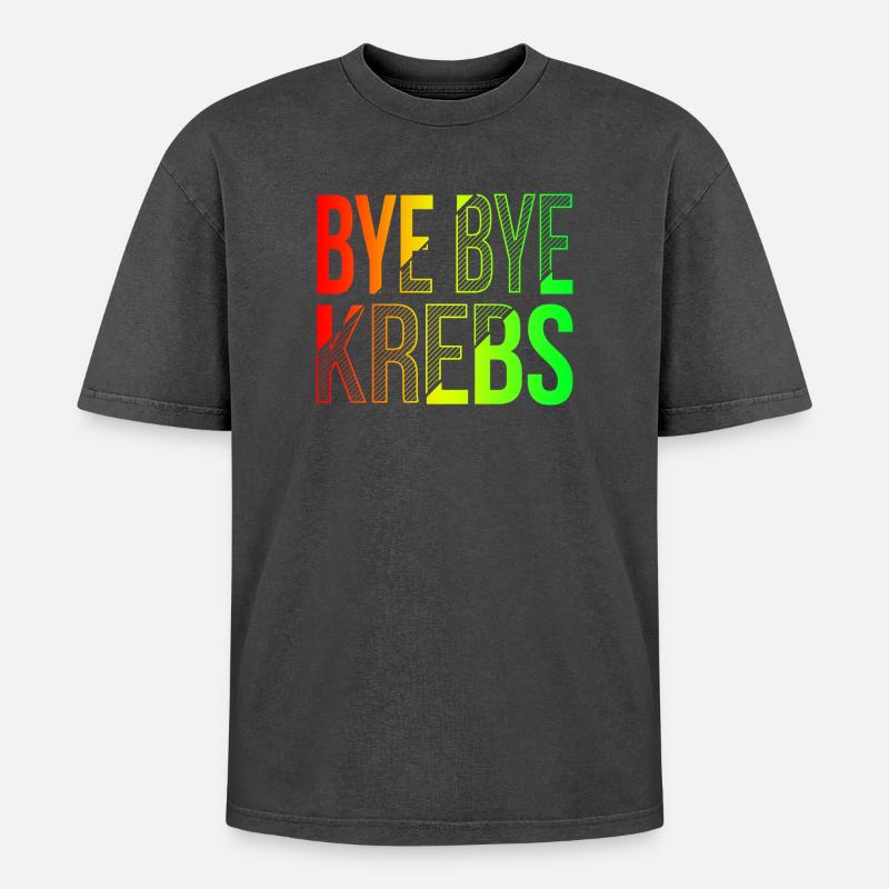 Bye Bye Kreps Rainbow Design - Oversized Unisex Premium Acid-Washed T-Shirt - acid washed black