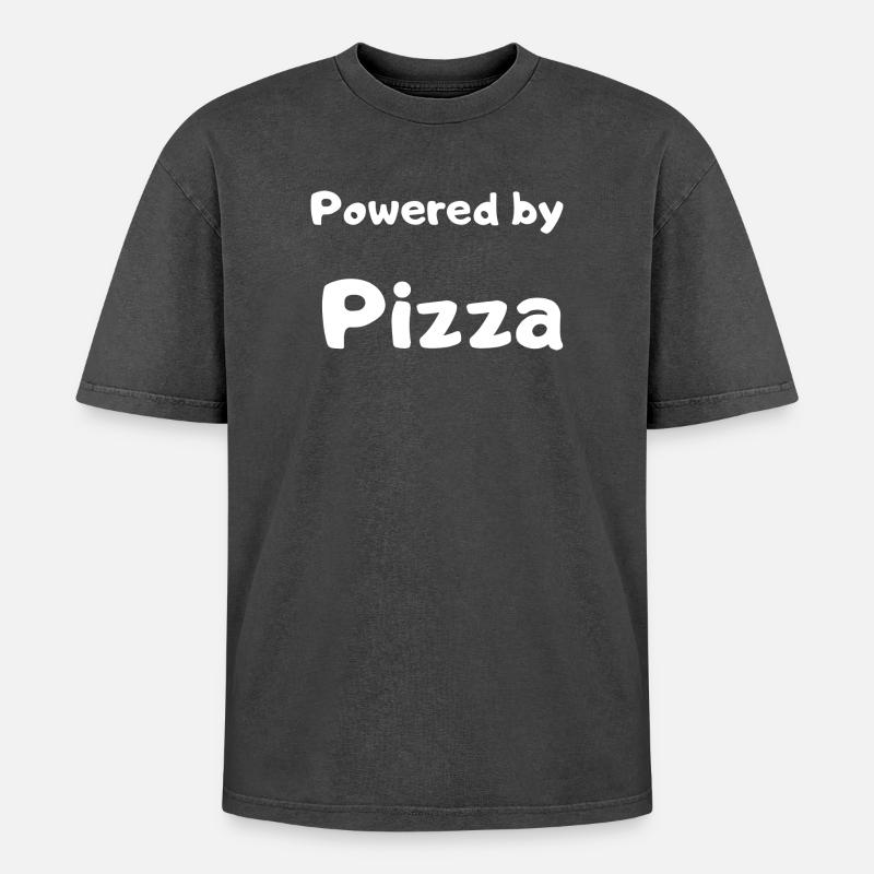 Conception de pizzas - T-shirt Premium unisexe oversize acid-washed - noir délavé acide
