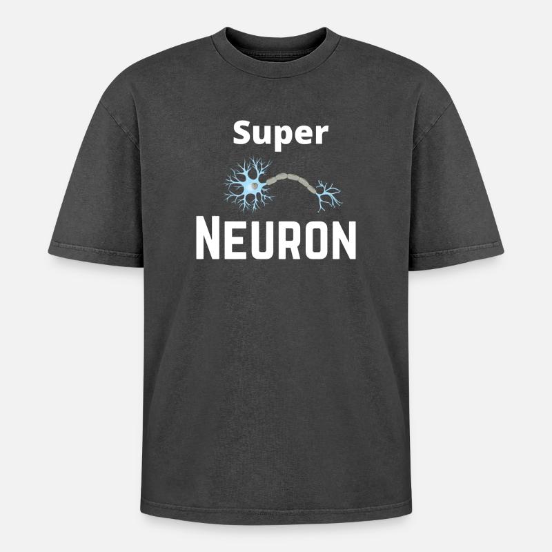 Super Neuron Network - Oversized Unisex Premium Acid-Washed T-Shirt - acid washed black