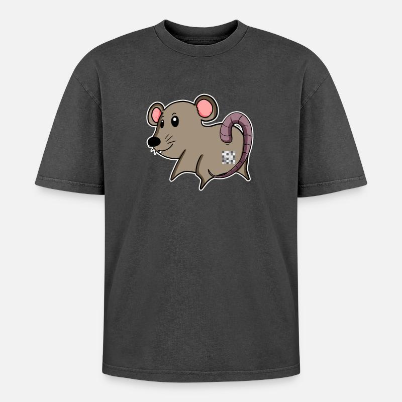 Mouse Ass - Mouse Butt - T-shirt Premium unisexe oversize acid-washed - noir délavé acide