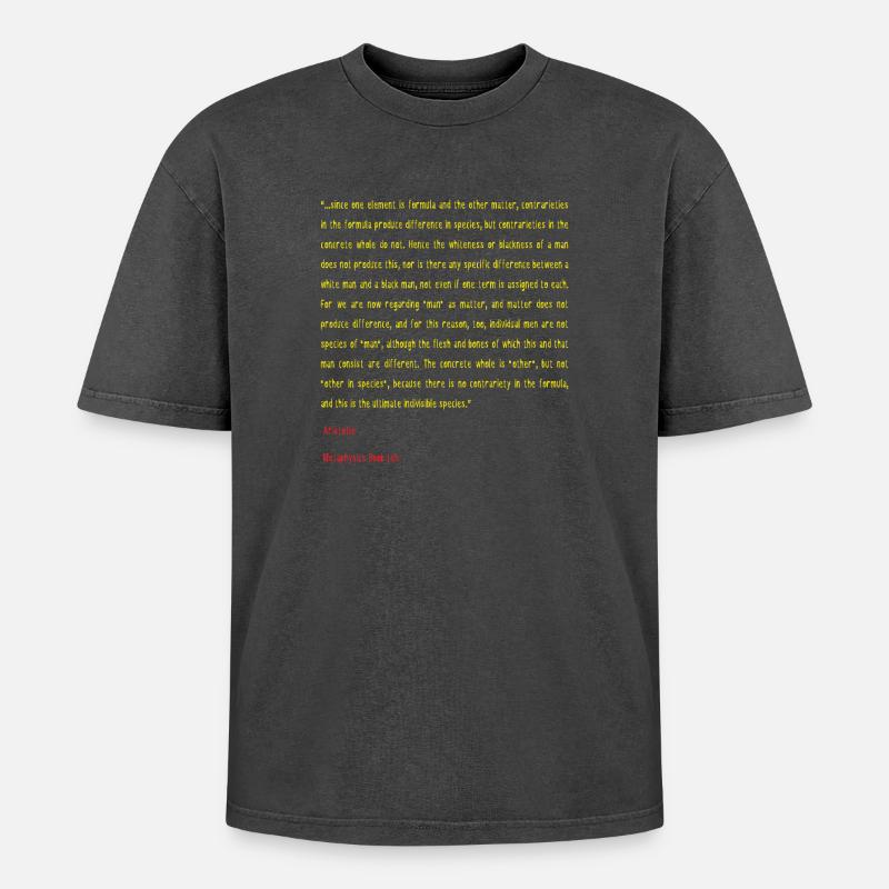 Aristotle Metaphysics Book ten - Oversized Unisex Premium Acid-Washed T-Shirt - acid washed black