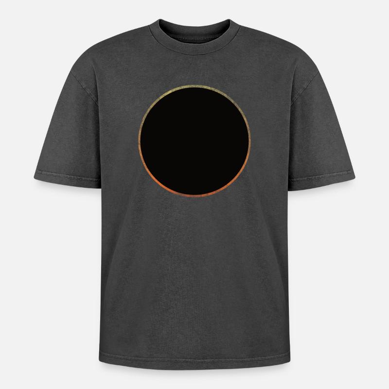 Solar eclipse - Oversized Unisex Premium Acid-Washed T-Shirt - acid washed black