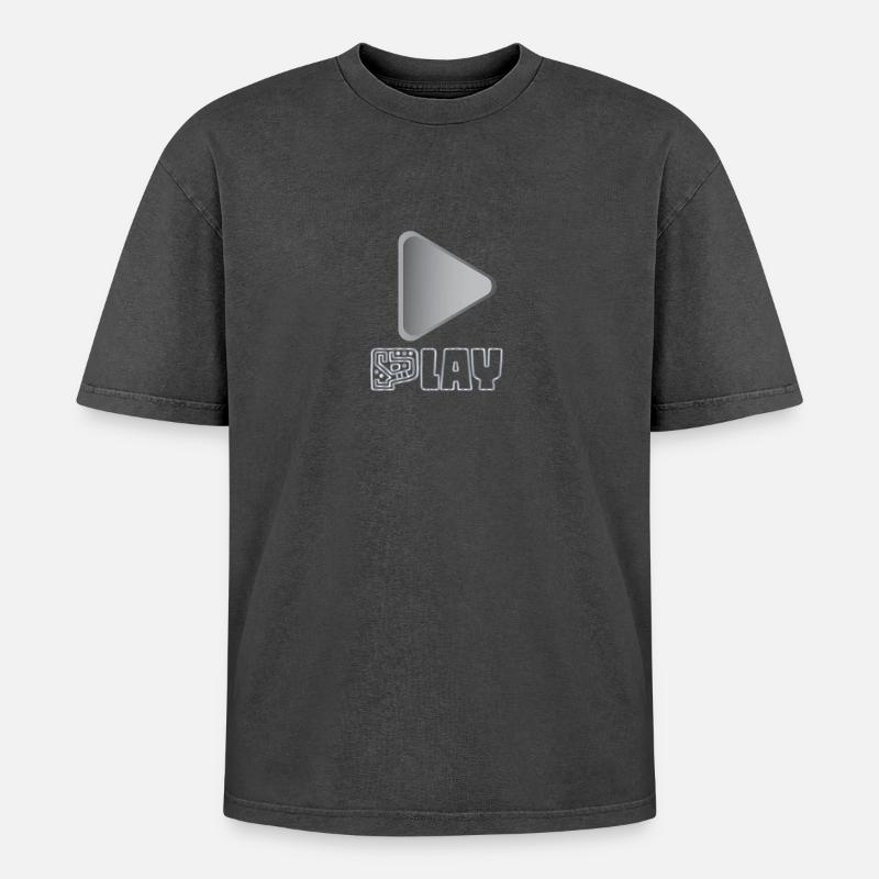 Play - T-shirt Premium unisexe oversize acid-washed - noir délavé acide