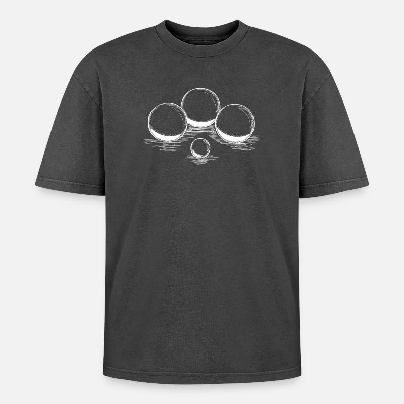 Boules pour pétanque et pétanque - T-shirt Premium unisexe oversize acid-washed - noir délavé acide
