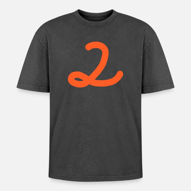 2 Number two number - Oversized Unisex Premium Acid-Washed T-Shirt - acid washed black