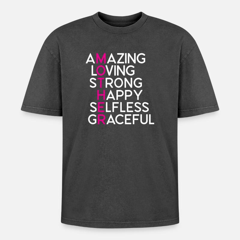 Die beste Mutter aller Zeiten - Oversized Unisex Premium Acid-Washed T-Shirt - Schwarz Acid Wash