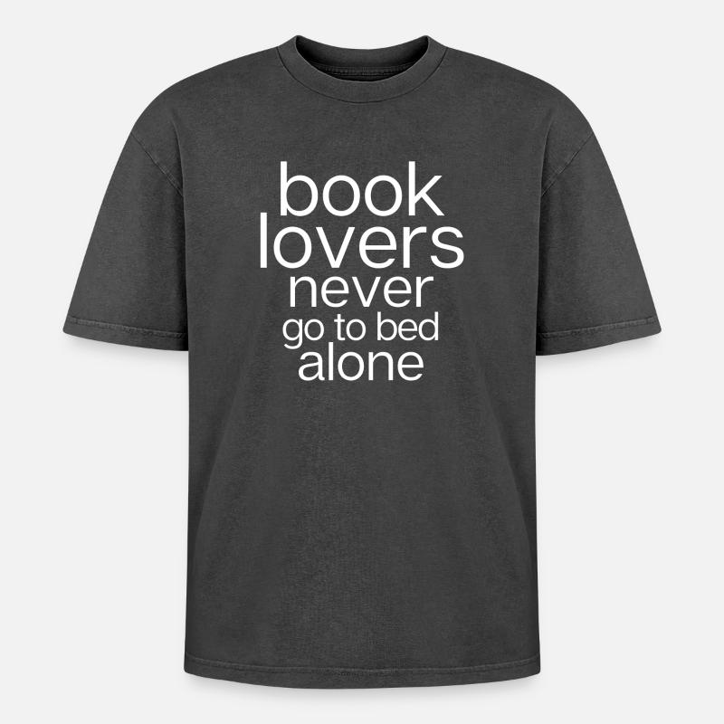 book lover, reader - Oversized Unisex Premium Acid-Washed T-Shirt - acid washed black
