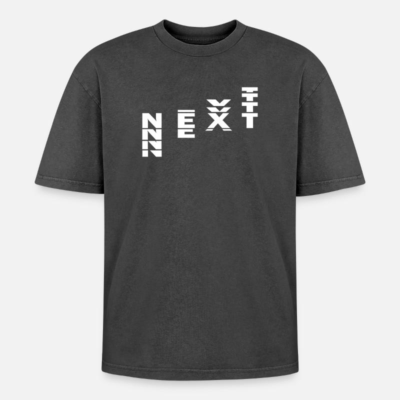 NEXT - Oversized Unisex Premium Acid-Washed T-Shirt - acid washed black