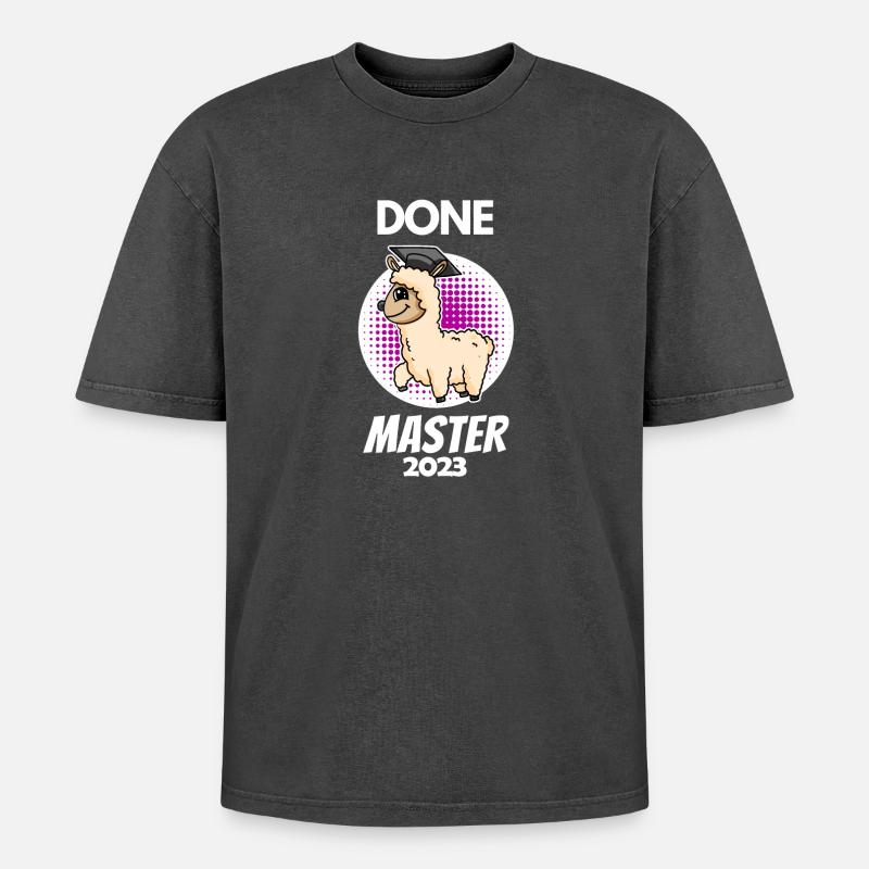 Master 2023 - Master completed - Oversized Unisex Premium Acid-Washed T-Shirt - acid washed black
