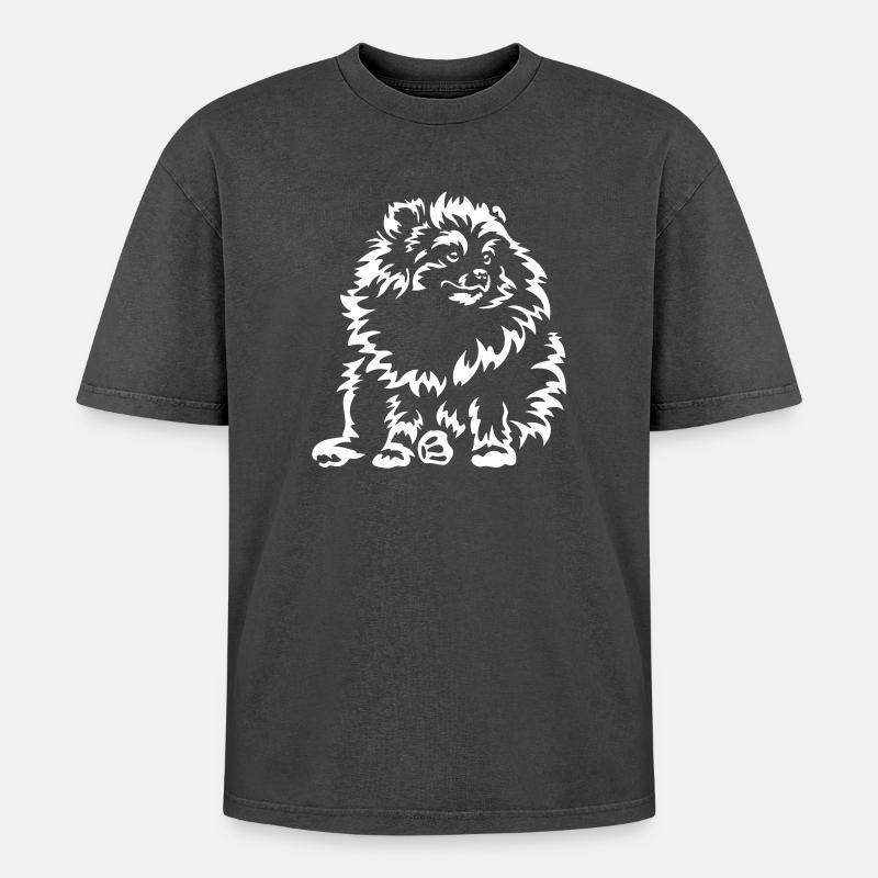 Dwarf Spitz "Black Edition" - Oversized Unisex Premium Acid-Washed T-Shirt - acid washed black