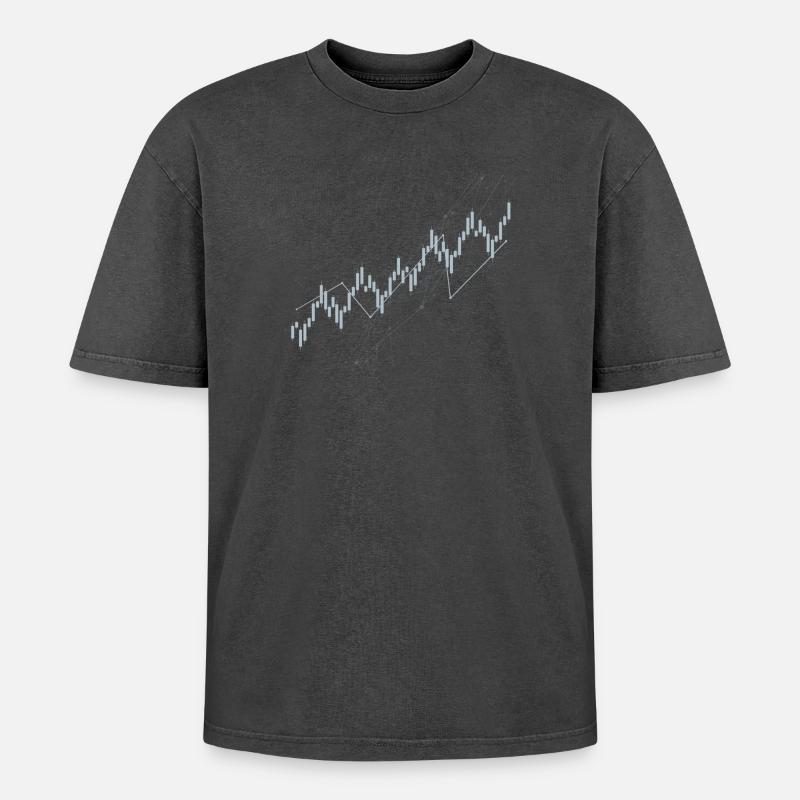 Candlestick chart - Oversized Unisex Premium Acid-Washed T-Shirt - acid washed black