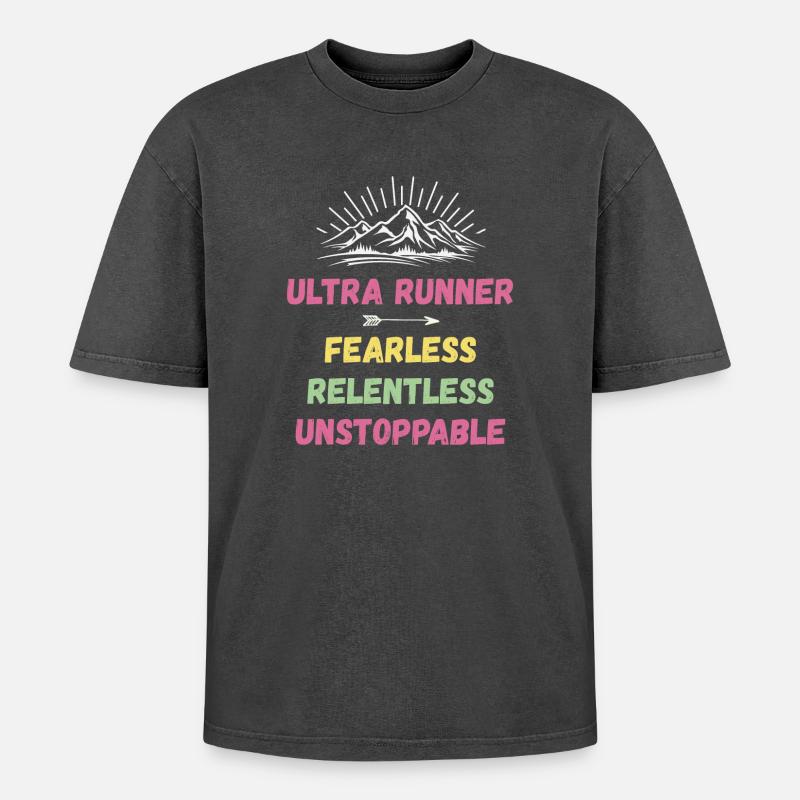 Ultra Runner - Intrépide. Implacable. Imparable. - T-shirt Premium unisexe oversize acid-washed - noir délavé acide