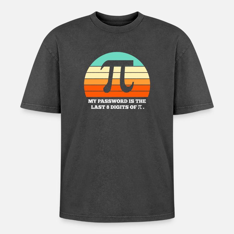 pi, math, mathematics - Oversized Unisex Premium Acid-Washed T-Shirt - acid washed black