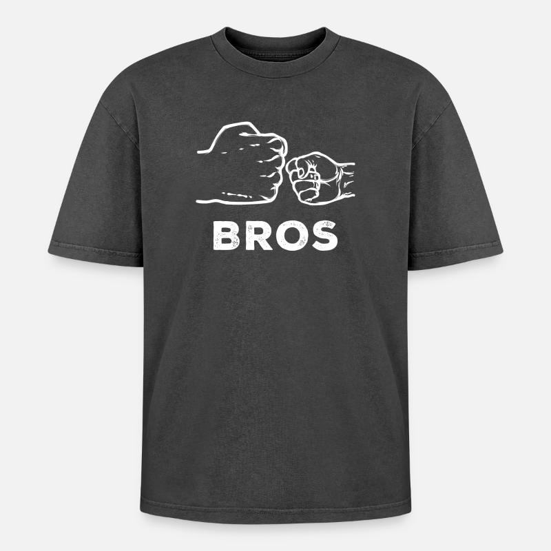 Stolzer Großer Bruder Statement Geschwister - Oversized Unisex Premium Acid-Washed T-Shirt - Schwarz Acid Wash