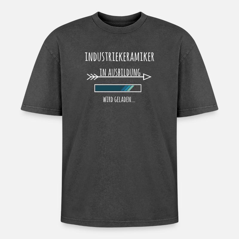 Industriekeramiker Ausbildung Beruf Geschenk - Oversized Unisex Premium Acid-Washed T-Shirt - Schwarz Acid Wash