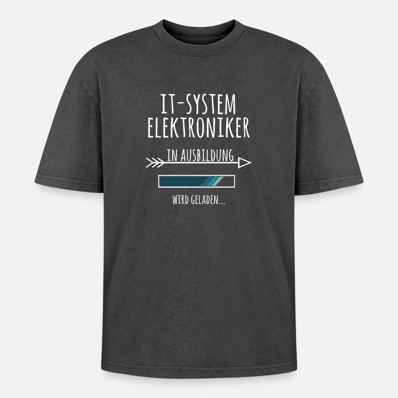 IT-Systemelektroniker Ausbildung Beruf Geschenk - Oversized Unisex Premium Acid-Washed T-Shirt - Schwarz Acid Wash