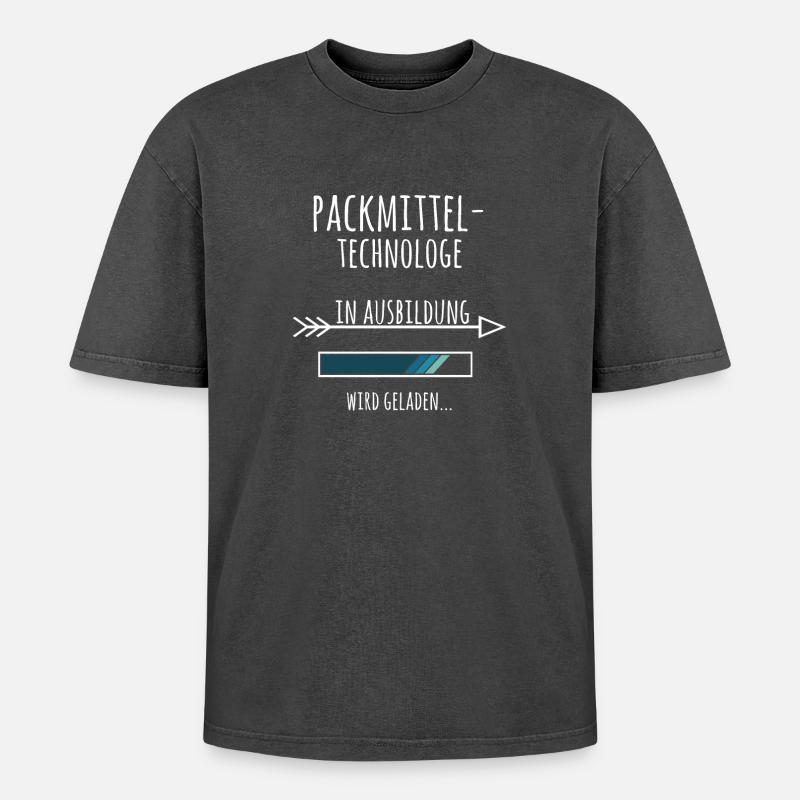 Packmitteltechnologe Ausbildung Beruf Geschenk - Oversized Unisex Premium Acid-Washed T-Shirt - Schwarz Acid Wash