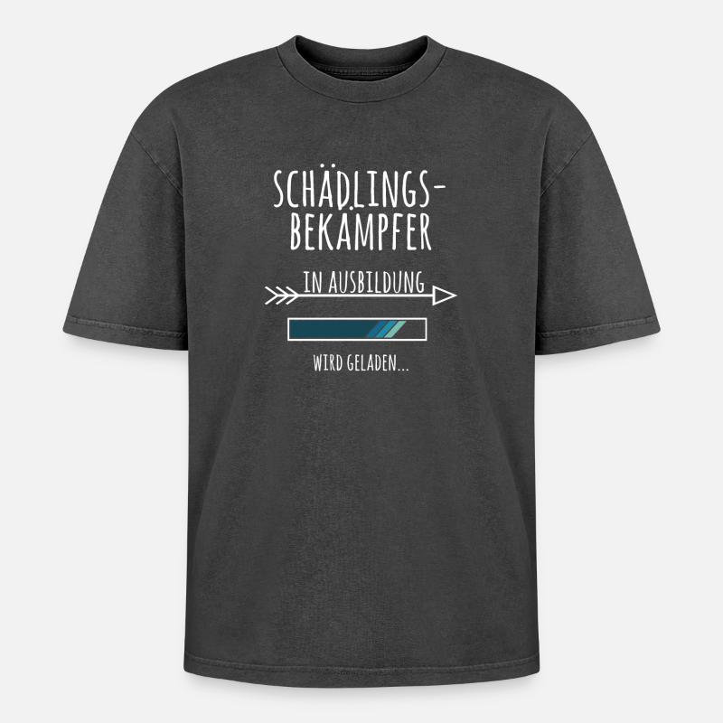 Schädlingsbekämpfer Ausbildung Geschenk Schädlinge - Oversized Unisex Premium Acid-Washed T-Shirt - Schwarz Acid Wash