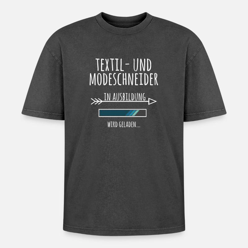 Textil und Modeschneider Ausbildung Beruf Geschenk - Oversized Unisex Premium Acid-Washed T-Shirt - Schwarz Acid Wash