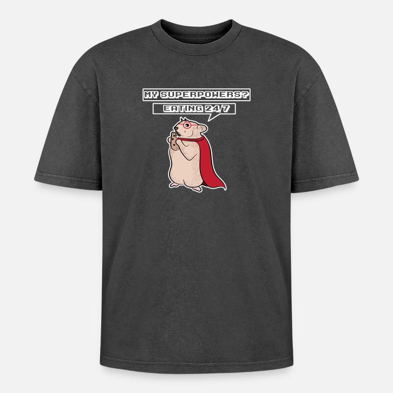 Maus Statement Haustiere Heimtier Statement - Oversized Unisex Premium Acid-Washed T-Shirt - Schwarz Acid Wash