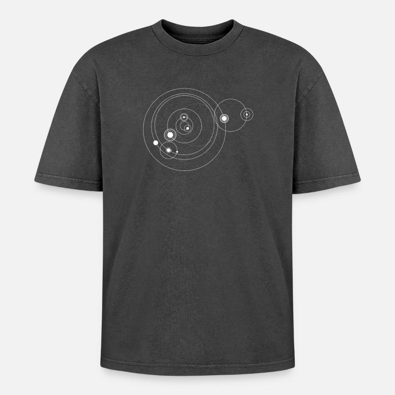 Solar system only (white) - Oversized Unisex Premium Acid-Washed T-Shirt - acid washed black