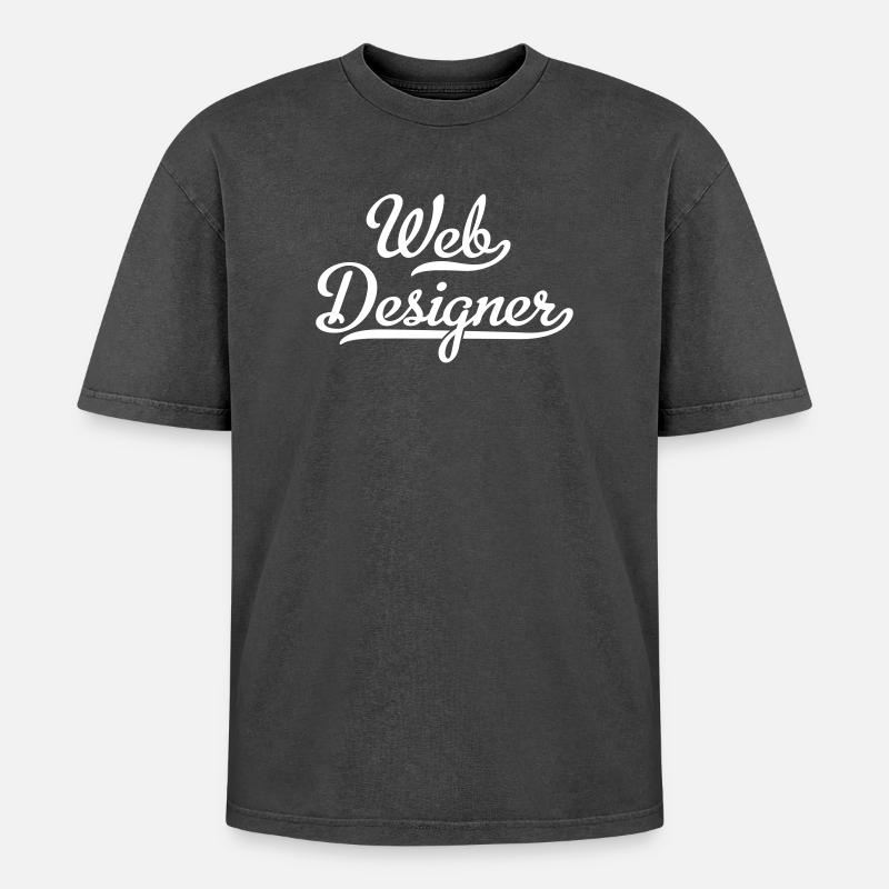 Web Designer - Oversized Unisex Premium Acid-Washed T-Shirt - acid washed black