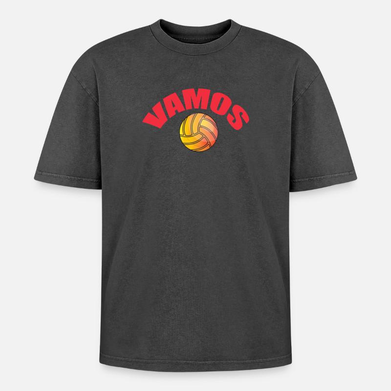 Vamos - Oversized Unisex Premium Acid-Washed T-Shirt - acid washed black