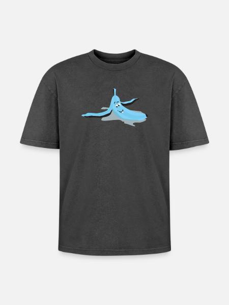 Oeil glissé banane - T-shirt Premium unisexe oversize acid-washed - noir délavé acide