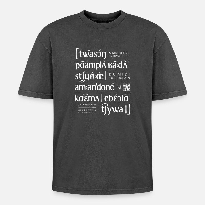 apium - API - T-shirt Premium unisexe oversize acid-washed - noir délavé acide