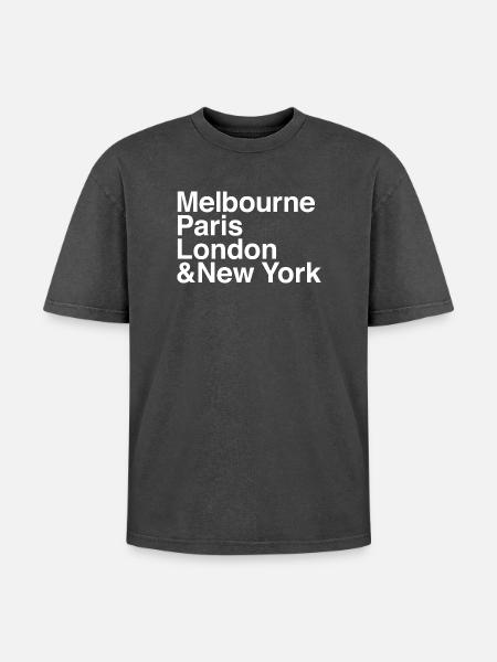 GRAND SLAM Tennis - Oversized Unisex Premium Acid-Washed T-Shirt - acid washed black