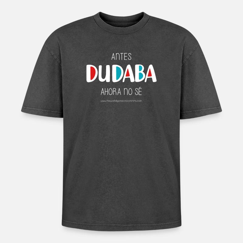 J’avais l’habitude de douter (sombre) - T-shirt Premium unisexe oversize acid-washed - noir délavé acide