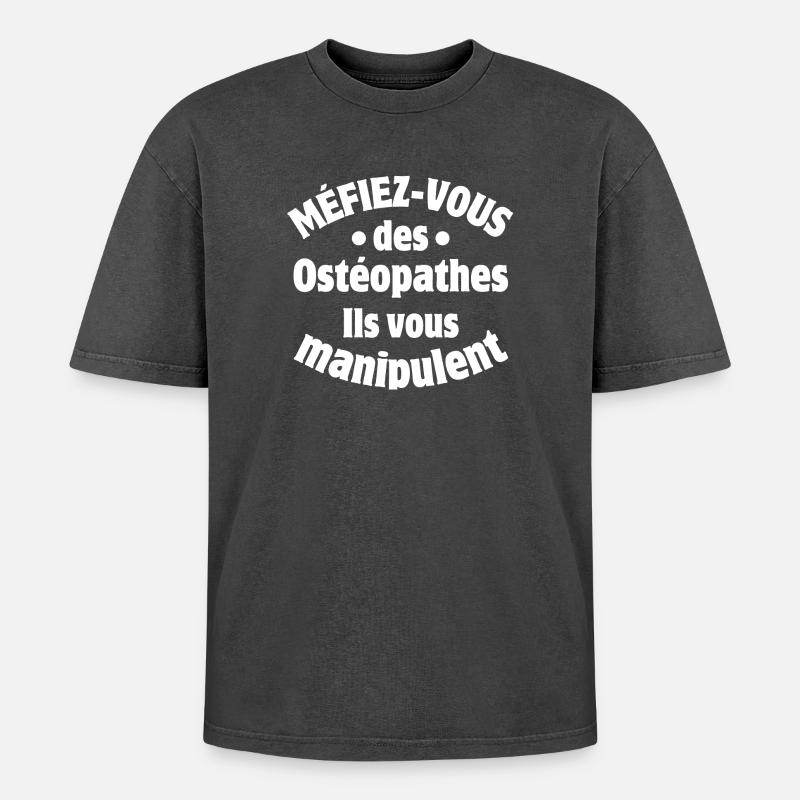 osteopath, osteopaths, medicine - Oversized Unisex Premium Acid-Washed T-Shirt - acid washed black