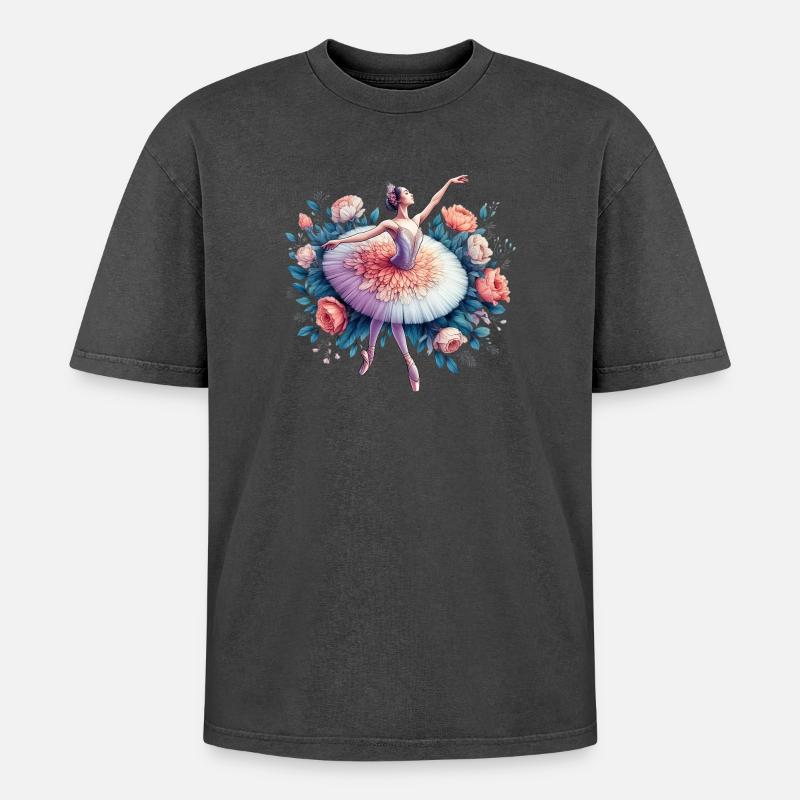 Danseuse de ballet avec tutu - T-shirt Premium unisexe oversize acid-washed - noir délavé acide
