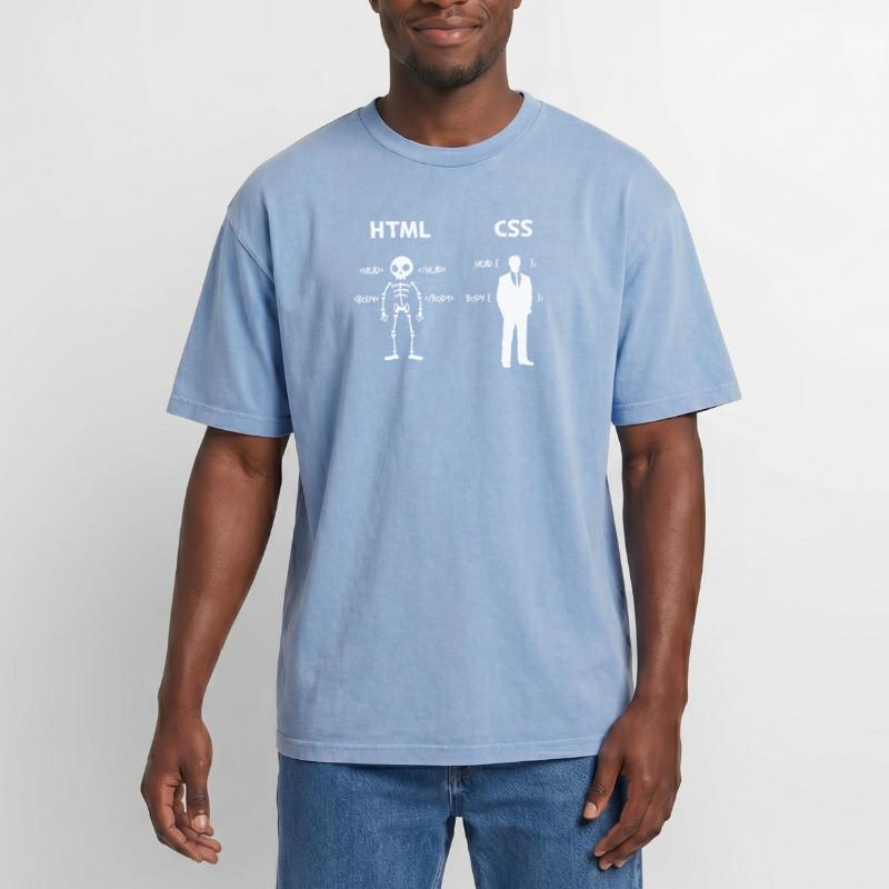 Code Css C++ Php Java Developer Code Scripting Oversized Unisex Premium Acid-Washed T-Shirt