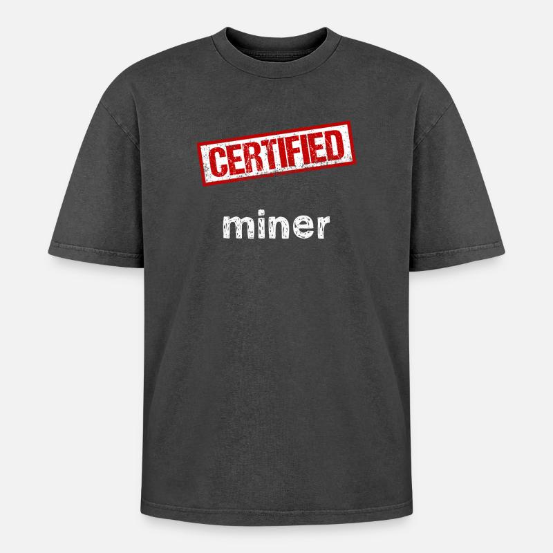 Bergarbeiter - Oversized Unisex Premium Acid-Washed T-Shirt - Schwarz Acid Wash