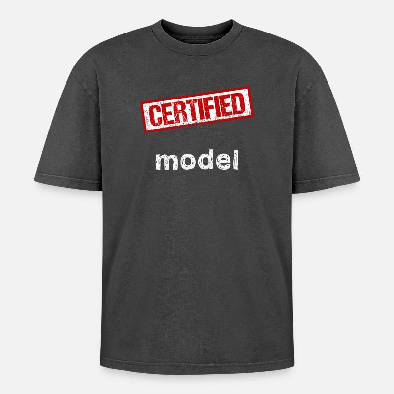 Modèle - T-shirt Premium unisexe oversize acid-washed - noir délavé acide